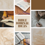 Bible Journal Ideas at Hopefilledfaith, with various pictures of people reading the Bible and writing in journals