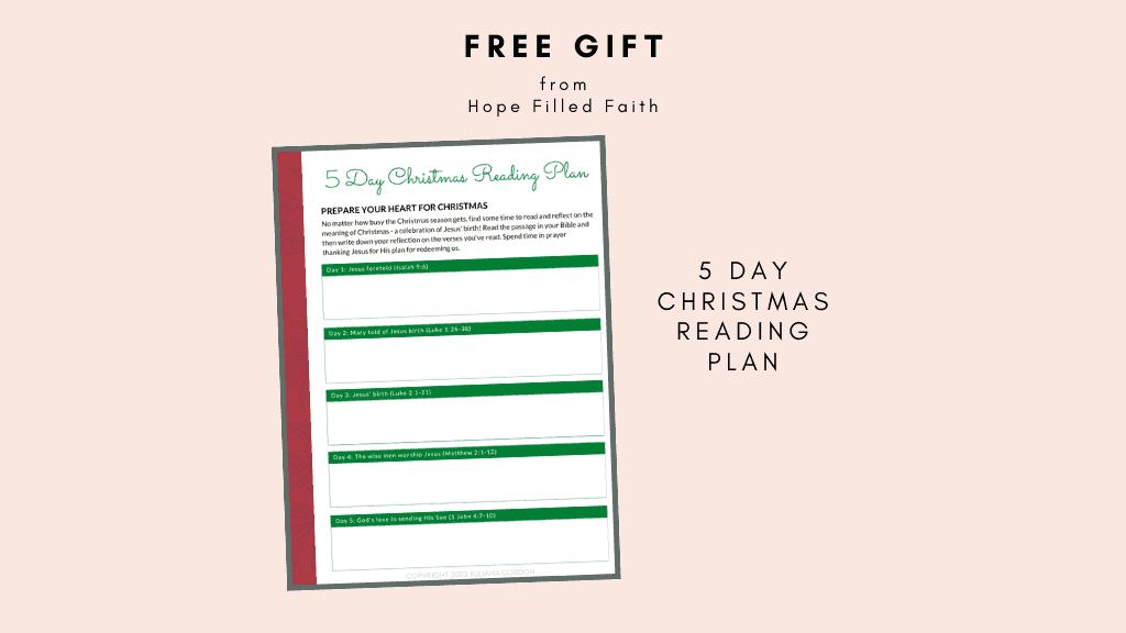 free Bible Printables gift from Hope Filled Faith - 5 day Christmas reading plan