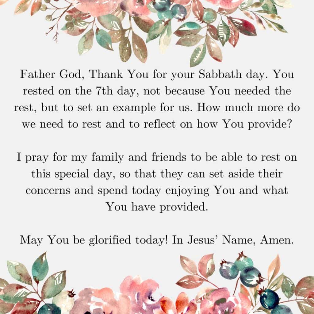 Sunday Prayers for family and friends - floral border - (3) - prayer for rest