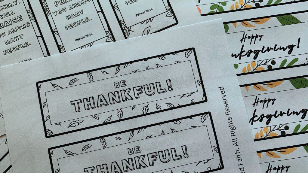 picture of free printable Thanksgiving bookmarks from Hope Filled Faith