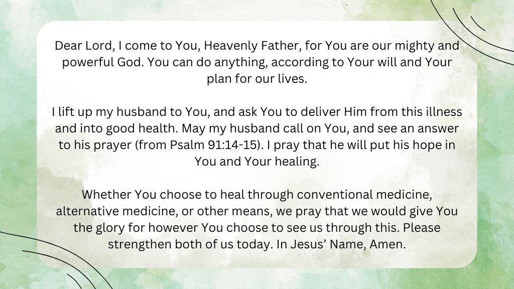 Praying for your husband in difficult times - (2) - prayer for healing