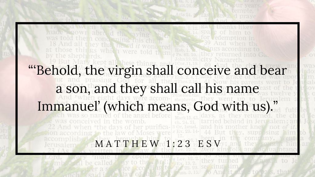 Advent Bible Reading Plan - (9) text of Matthew 1 23 ESV