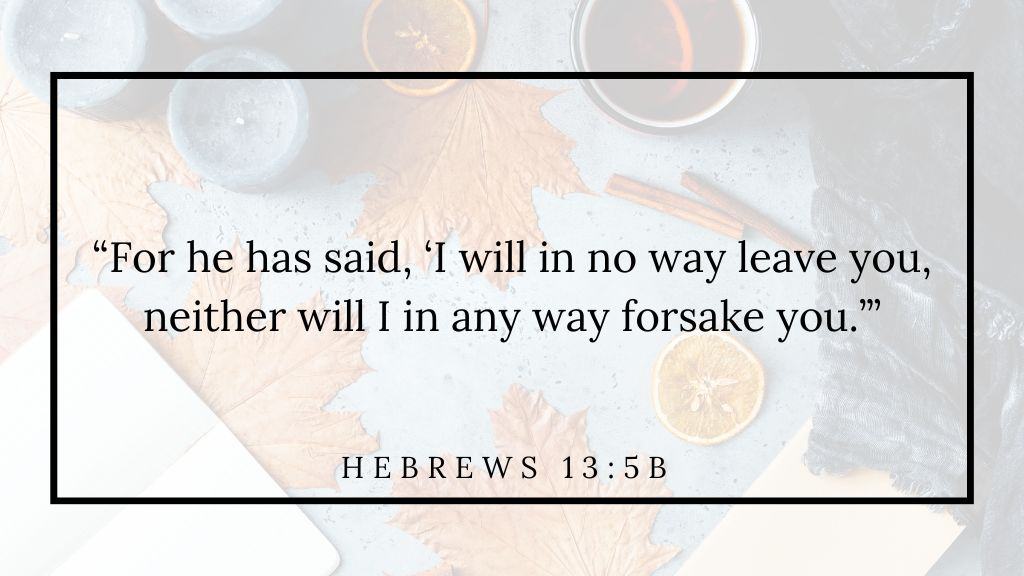 Prayers for November - (11) text of Hebrews 13 5