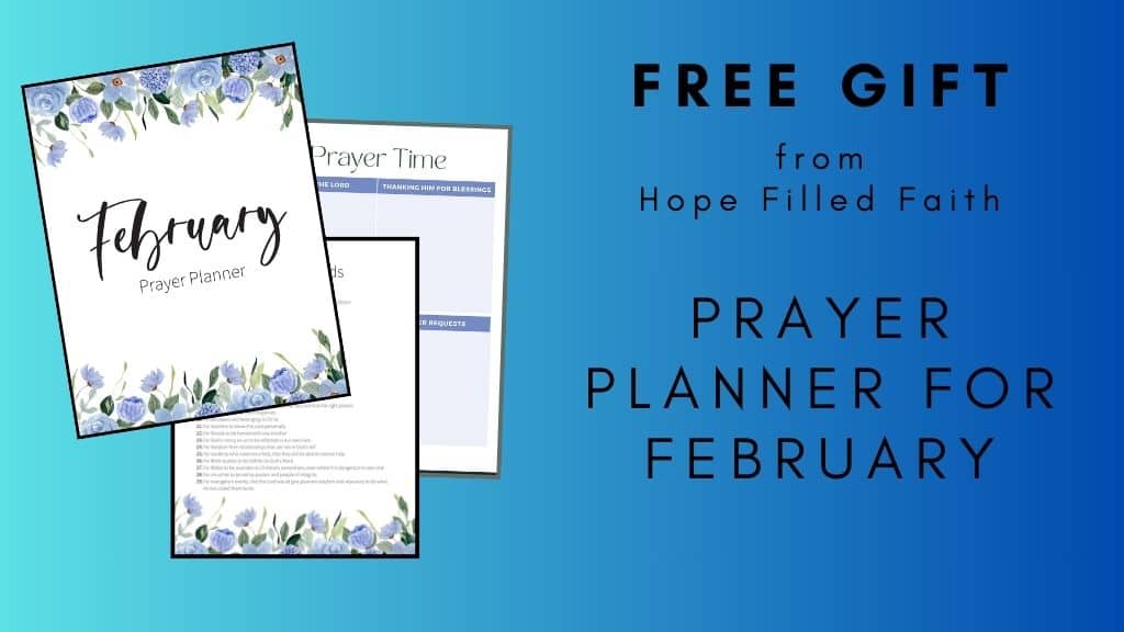 free gift from hope filled faith prayer planner for February - preview of free printable