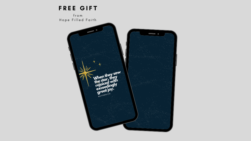 Matthew 2 10 Bible Verse phone wallpaper - free gift from Hope Filled Faith