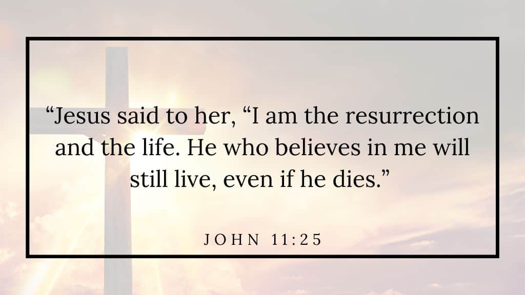 11 John 11 25 Easter prayer points with Scriptures