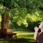 faith and hope prayer challenge - (3) woman praying outside in a park