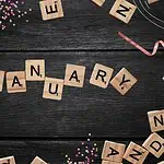 1 - January letter tiles on table - Bible verses for January