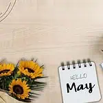 1 - hello May note on a desk - Bible verses for May