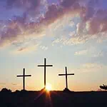 Easter Prayer Points - man praying in front of crosses
