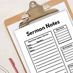 sermon notes on a clipboard - sermon notes for adults