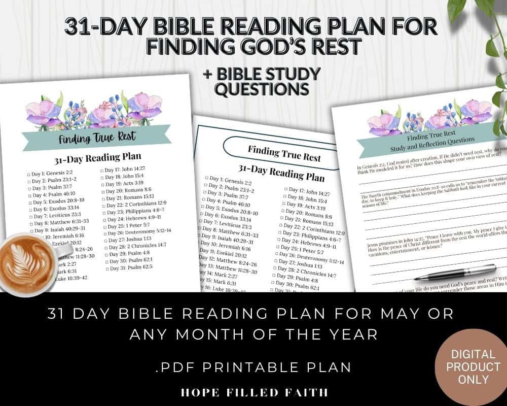 31 day Bible reading plan for finding Gods rest preview