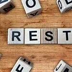 what the Bible says about rest - letters spelling out the word rest
