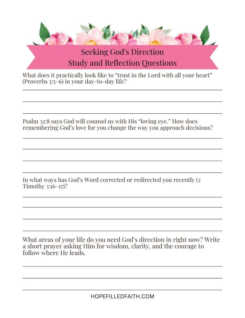 Seeking God's Direction Bible Study Questions